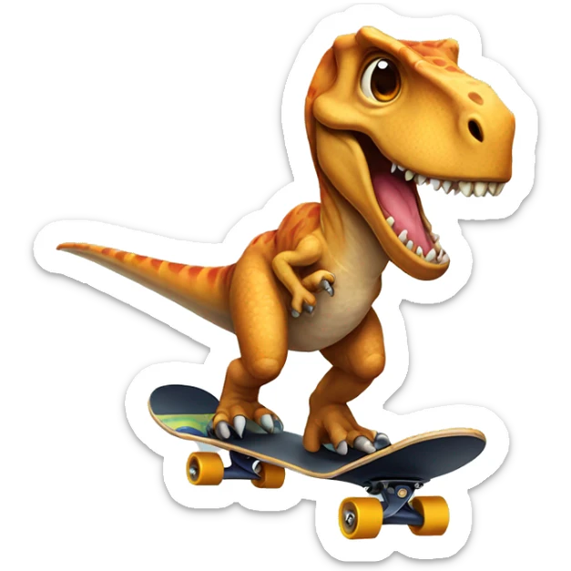 Dinosaur on a skateboard  sticker