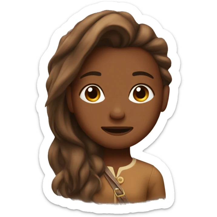 girl with hair in the wind on a brown horse sticker