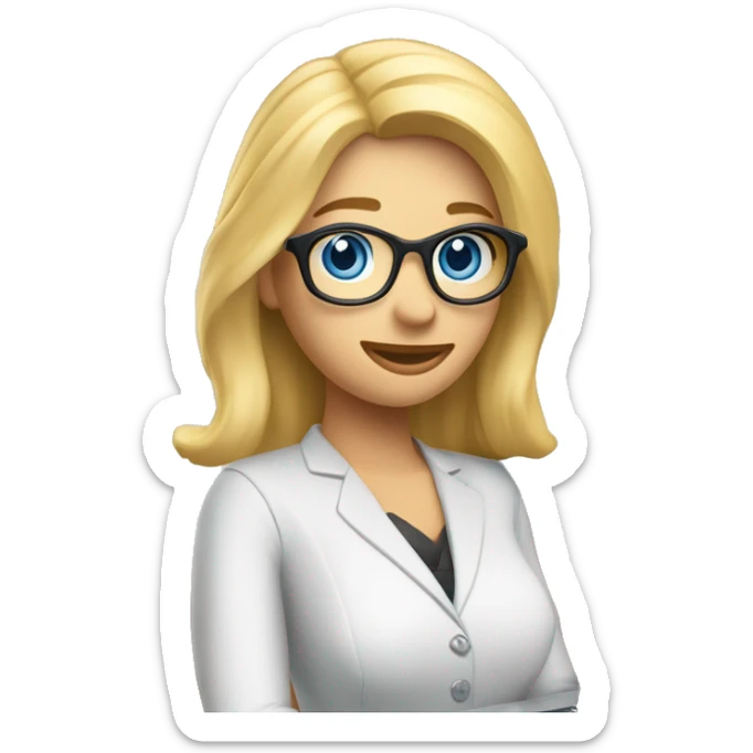 blonde medium hair hazely blue eyes mortgage loan officer with laptop and cmg home loans logo sticker
