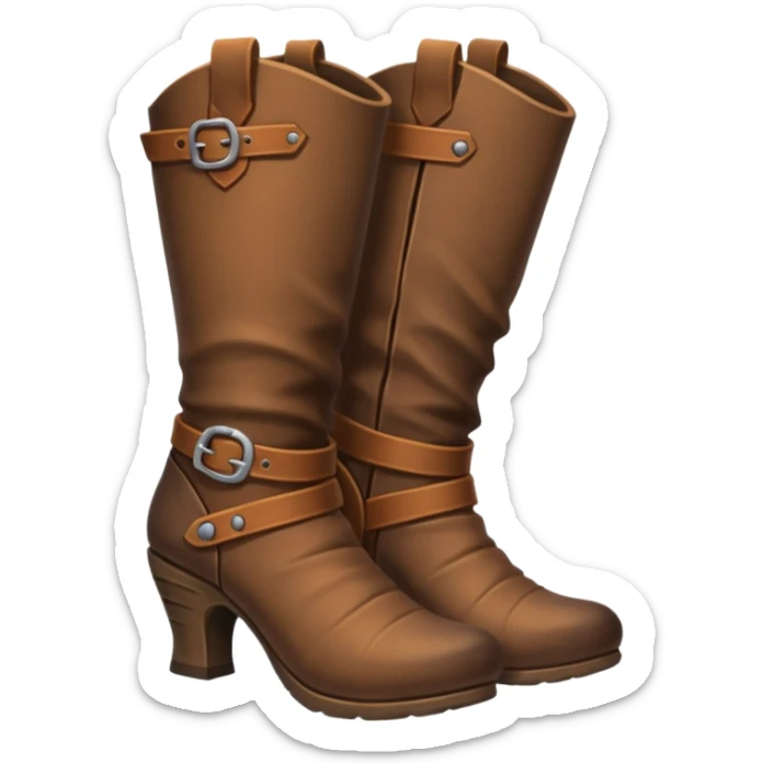 medievil boots, simpleand plain fantasy adveture boots, female, no laces, high heels sticker