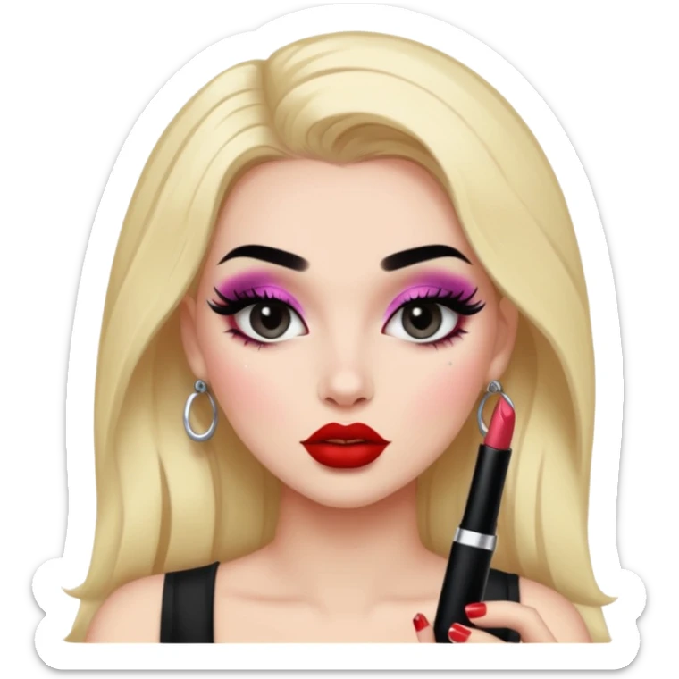Boujy baddie best friends, fair skin, trendy heavy makeup sticker