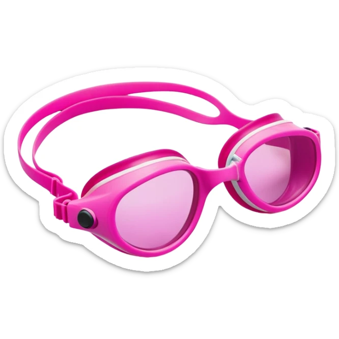 pink swim goggles, athletic design with pink tinted lenses, swimming eyewear sticker