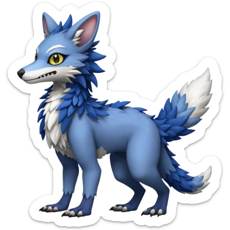 Trico-Sergal-Vernid-fusion-Fakemon-animal-hybrid-creature, full body sticker