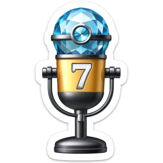 I want these emojis 💎🎤 in one frame with the number 17 I don't want a girl or boy in the pictures. sticker