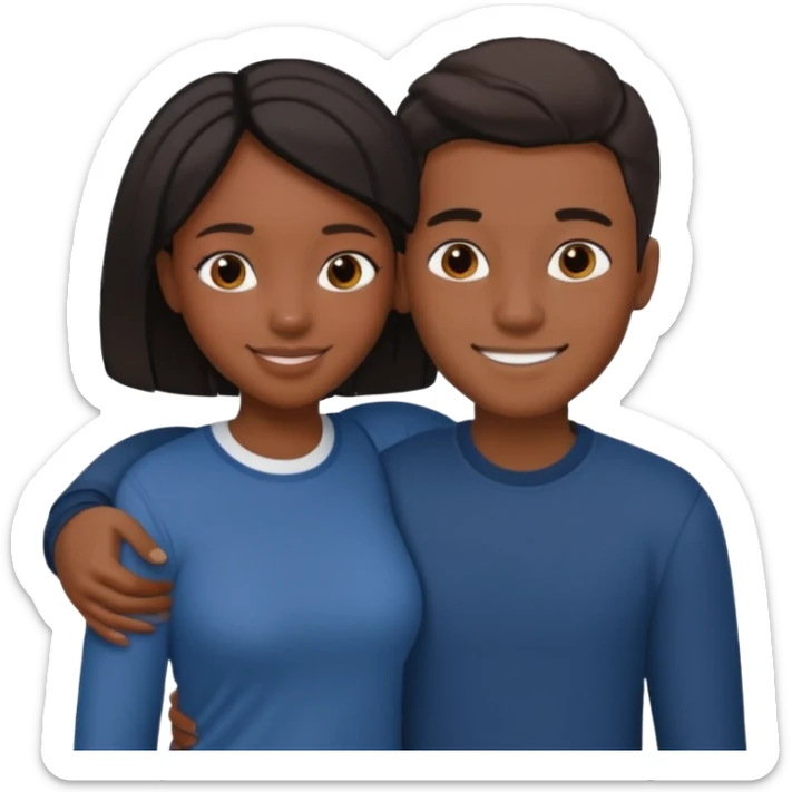 Couple in love black girl and Mexican boy  sticker