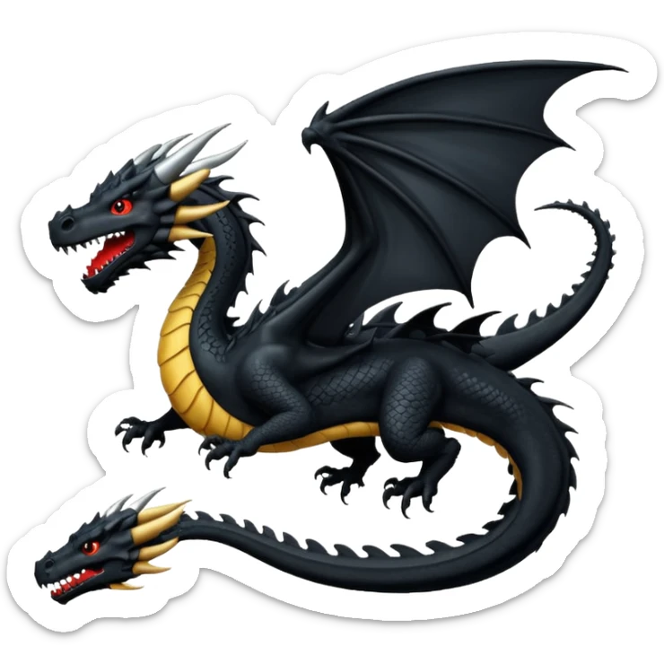 Extreme huge black dragon flying with a female rider on top of it sticker