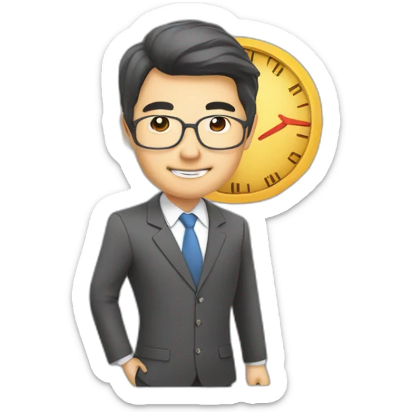Middle-aged Asian male investment manager，background with Stock market trend chart sticker