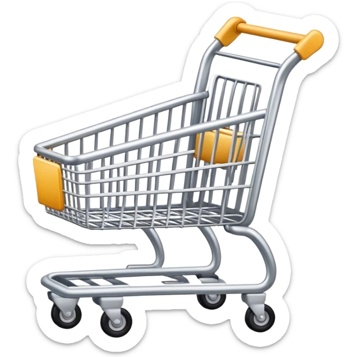 aesthetic clean girl emoji of a shopping cart sticker