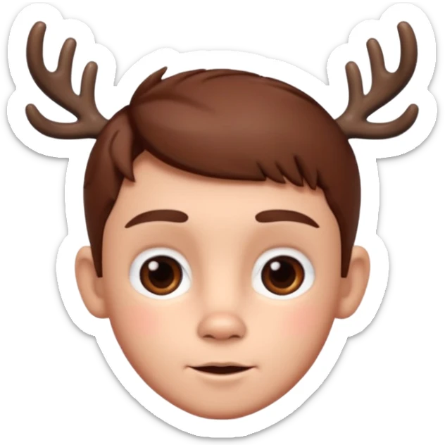 Rudolph cute face emoji for slack simple with hair, like the first one of that most recent message sticker