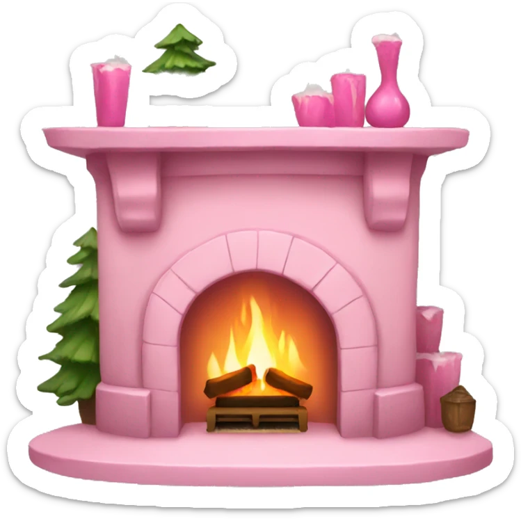 Winter Pink FirePlace sticker