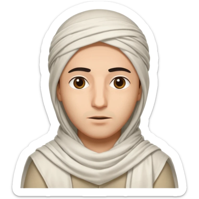 Arabe con un shemagh de color blanco pero solo sea la cabeza y nada de cuerpo sticker