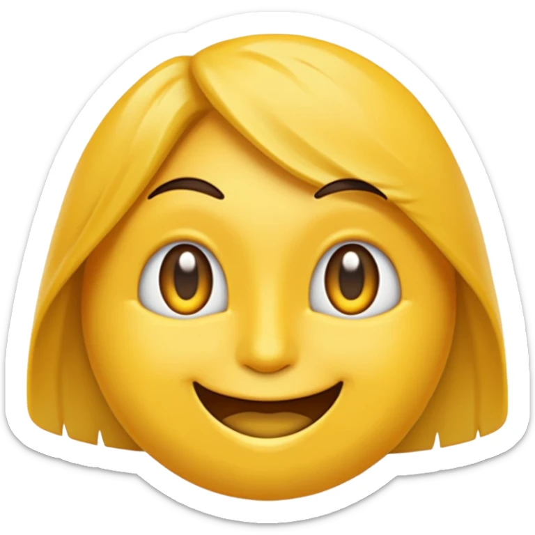 Maracujá estilizado, amarelo vibrante, carinha fofa e expressiva, traços simples em estilo emoji, fundo transparente. sticker
