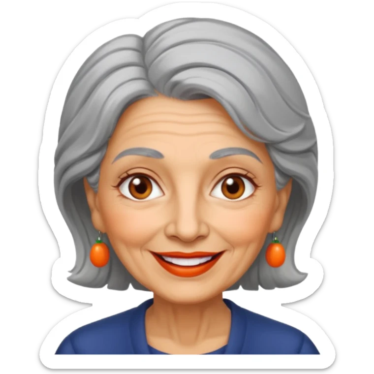 An Italian 60-year-old grandmother who is a genuine burst of sunshine and her favorite lipstick color is orange sticker