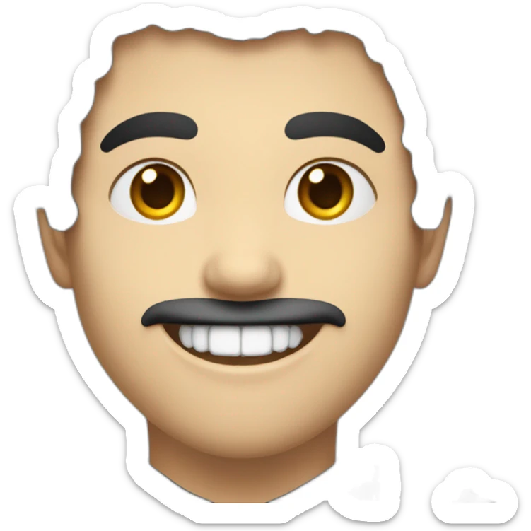 Un jeune homme noir les cheveux bleus qui a das dents de vampire sticker