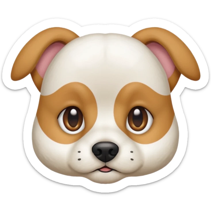 a white beagle x maltese x chi dog the size of a kelpie with light brown ears and a light brown patch on one eye sticker