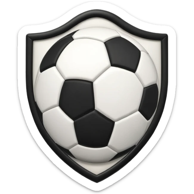 Albacete fútbol escudo, negro blanco y con un balón en medio sticker