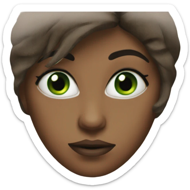Woman with green eyes, pretty lips, and dirty brown hair sticker