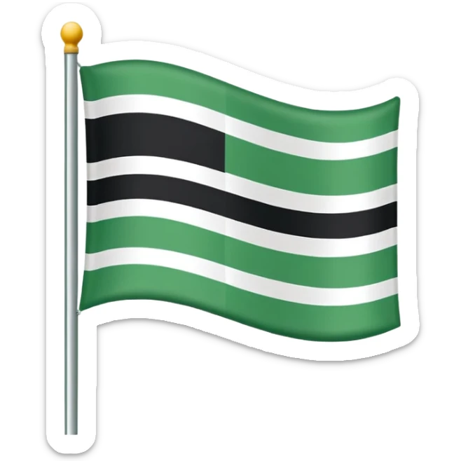 I want a flag as a emoji its made by three colours white green and black 🤍💚🖤its like that colours sticker