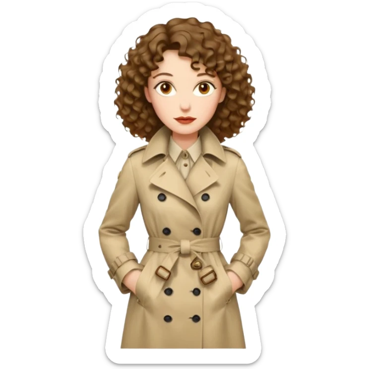 Dalgalı-kıvırcık arası saçlı, hafif perçemli; kehribar gözlü, küçük kalkık burunlu ve dolgun dudaklı. Oval yüzlü, çıkık elmacık kemikli. Omuzları geniş, beli ince, kalçası dolgun. Old money tarzında, trençkot ve kumaş pantolon seven, dikkat çekici bir kadın. sticker
