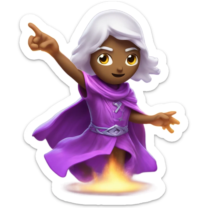 A concentrated beam of glowing purple magical energy, swirling with arcane symbols, shooting forward and bursting with sparks on impact. sticker
