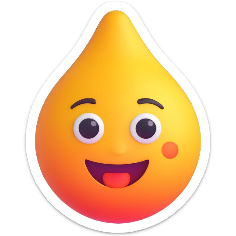 cartoon sticker of a hot and sweaty emoji, colorful and cheerful style, no text, suitable for WhatsApp and Instagram, transparent background sticker
