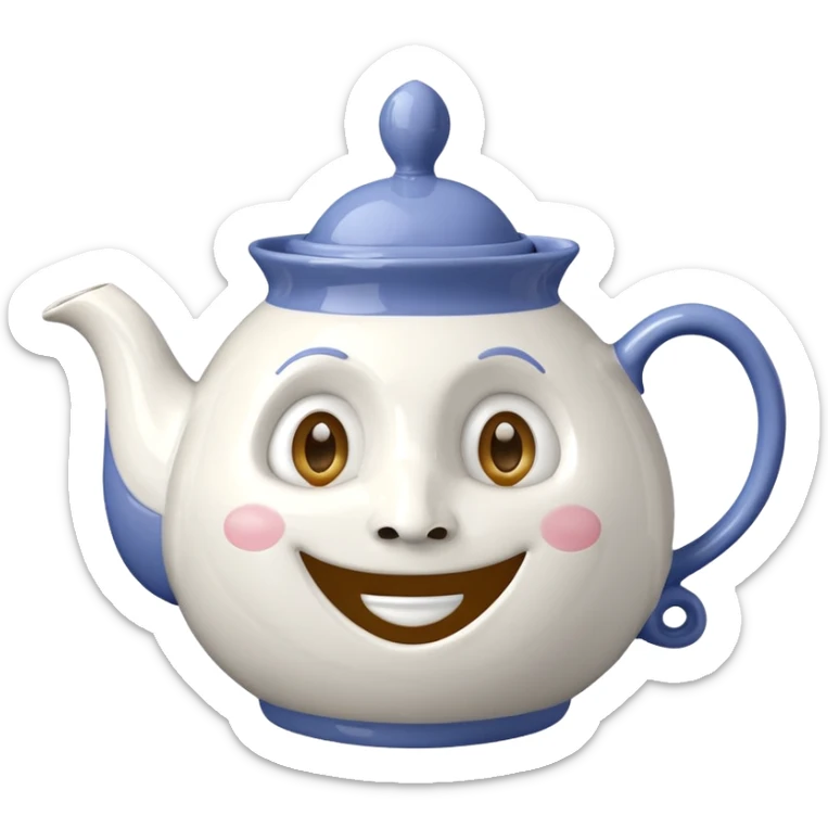 A character from the fairy tale Beauty and the Beast: Mrs. Potts, the lady who was turned into a teapot and retains the teapot's original form. sticker