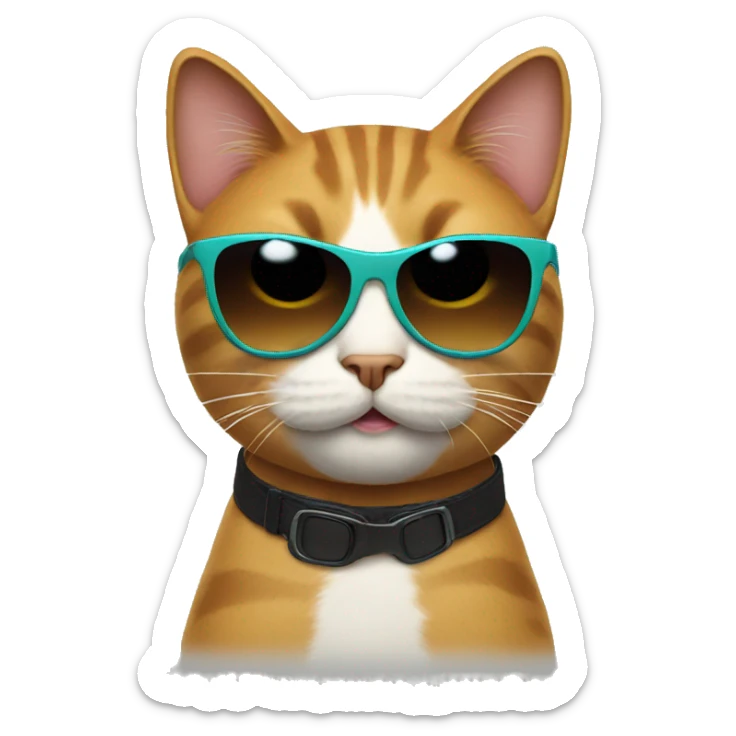 Cat with sunglasses sticker