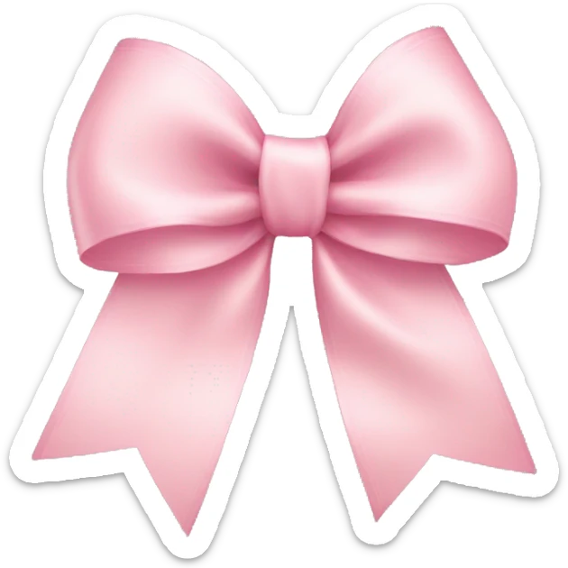 light pink ribbon bow sticker