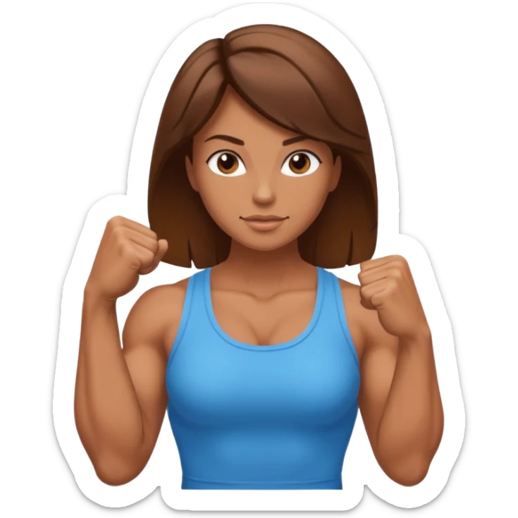 Woman with muscular arms and a manicured hand in a fist sticker