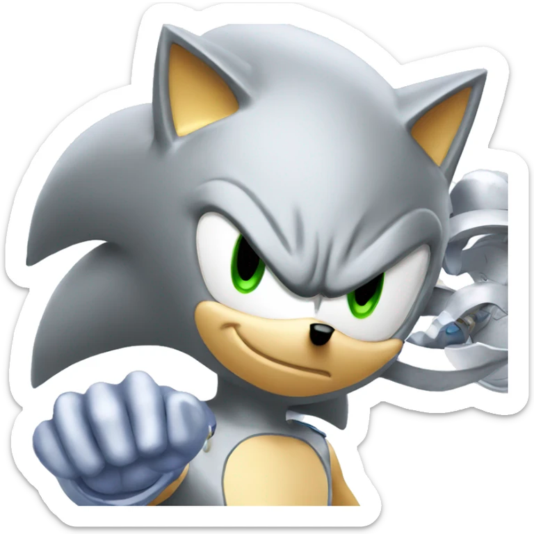 Sonic silver sticker