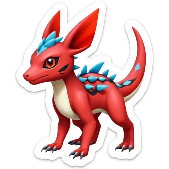  Cute Guilmon-Latias-Salandit-Umbreon-Fakémon-hybrid-creature (full body)  sticker