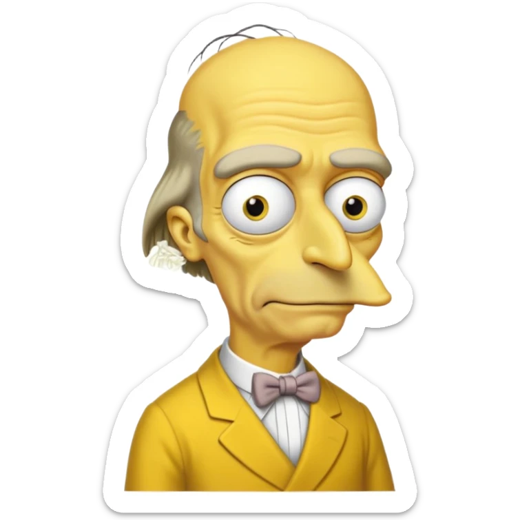 Mr. Burns, simpson, yellow skin tone, very very very long nose. complete yellow dress. sticker