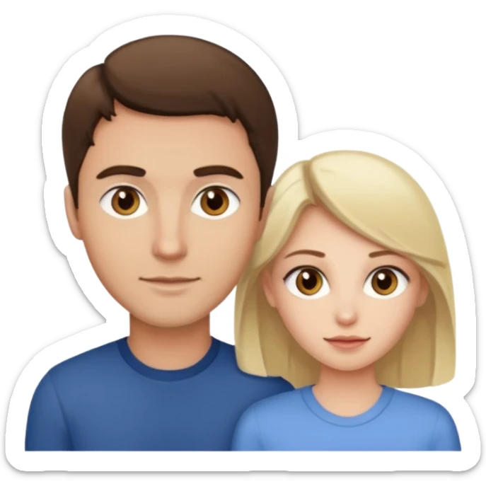 Light brown brunette man having sex with white blonde woman hazel eyes  sticker