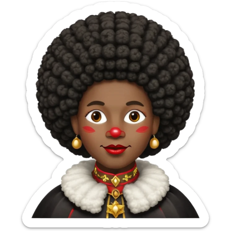 Zwarte Piet , de knecht van Sinterklaas. Met zijn kraag, Afro haar en een muts op zijn/ haar hoofd goofd sticker