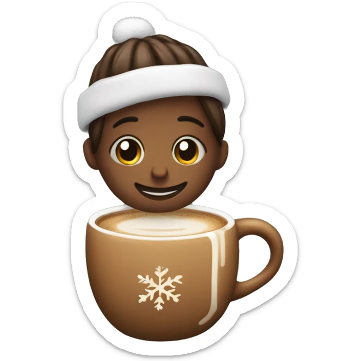 Coffee, comfort, warmth, cocoa, snow, winter, new year, warm clothes, New Year toys sticker