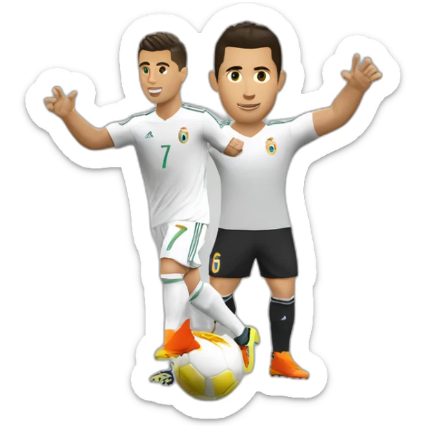 Cristiano Ronaldo qui fait l aigle à deux tête avec ses mains sticker