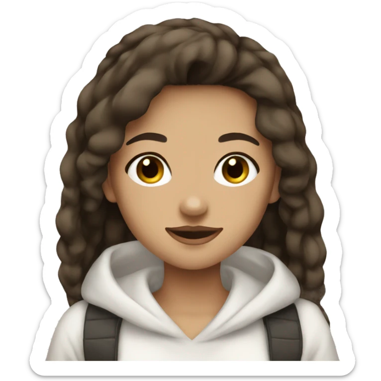 Clean girl aesthetic ( any human has to be a woman, white, with long dark brown hair) sticker