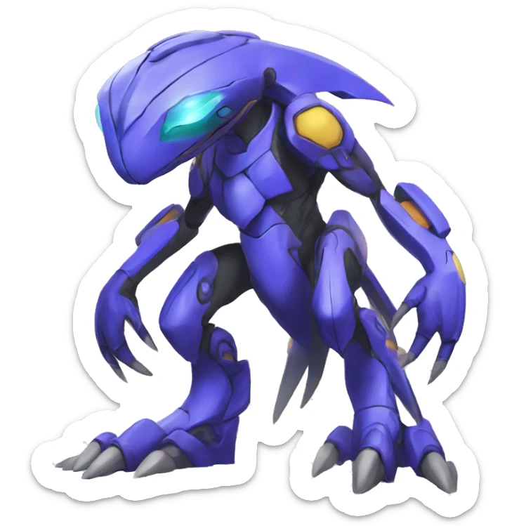  Cool Edgy Godly Futuristic Digimon-Fakemon-Genesect-Reptile full body sticker