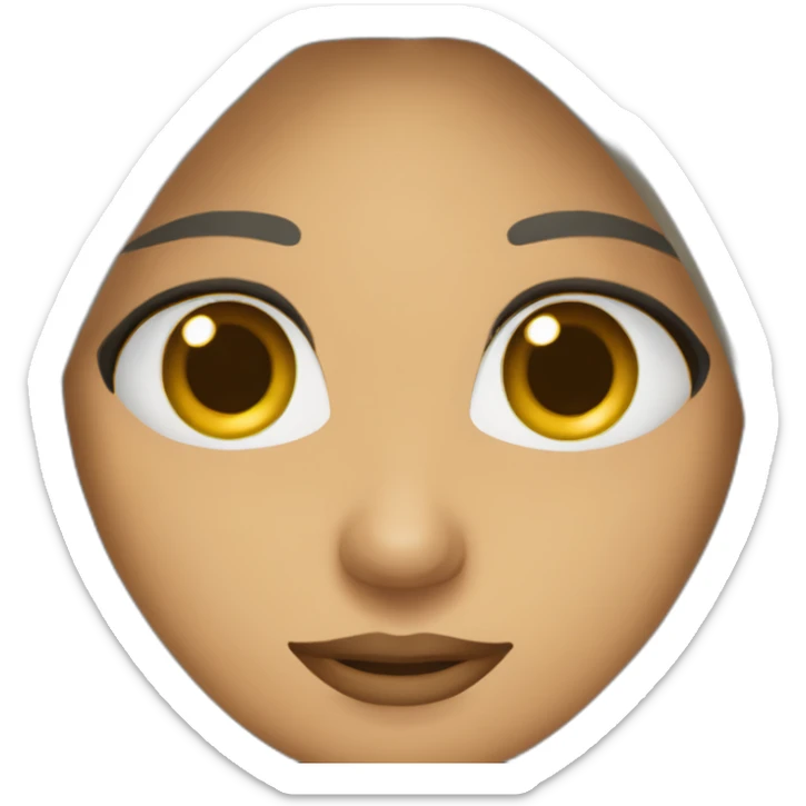 mujer pelo castaño hasta los hombros con anteojos cuadrados y ojos castaños sticker