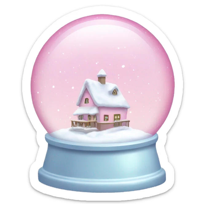Pastel pink snow globe sticker