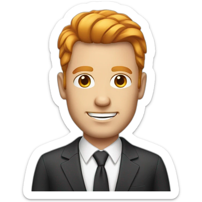 male mid-aged german executive-type expat with Halbglatze and red-blond hair living in vietnam sticker