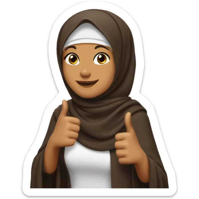 hijab brown thumbs up sticker