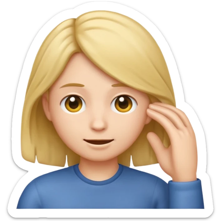 can you make a emoji of tucking hair behind an ear  sticker