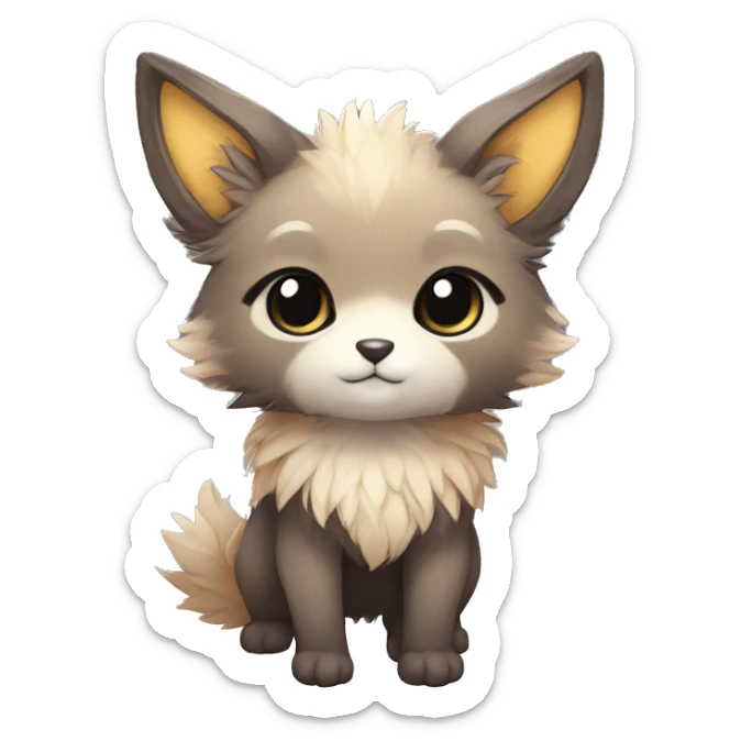  High quality Cute Cool Kawaii edgy Pretty Chibi Fantasy Fur-Sona Fakemon Animal Full Body sticker
