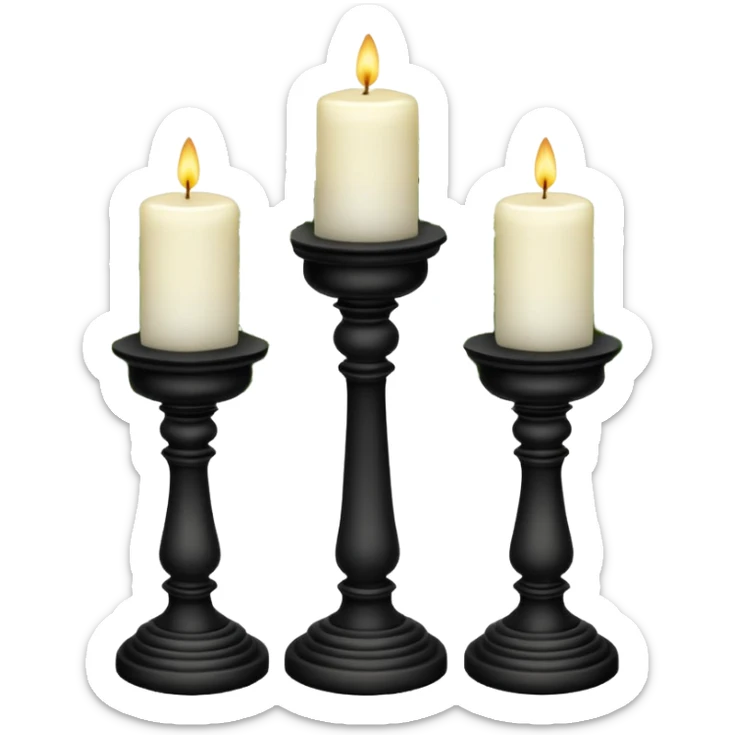Candles white and with flowers and marble pedestals and lush vines and ferns sticker