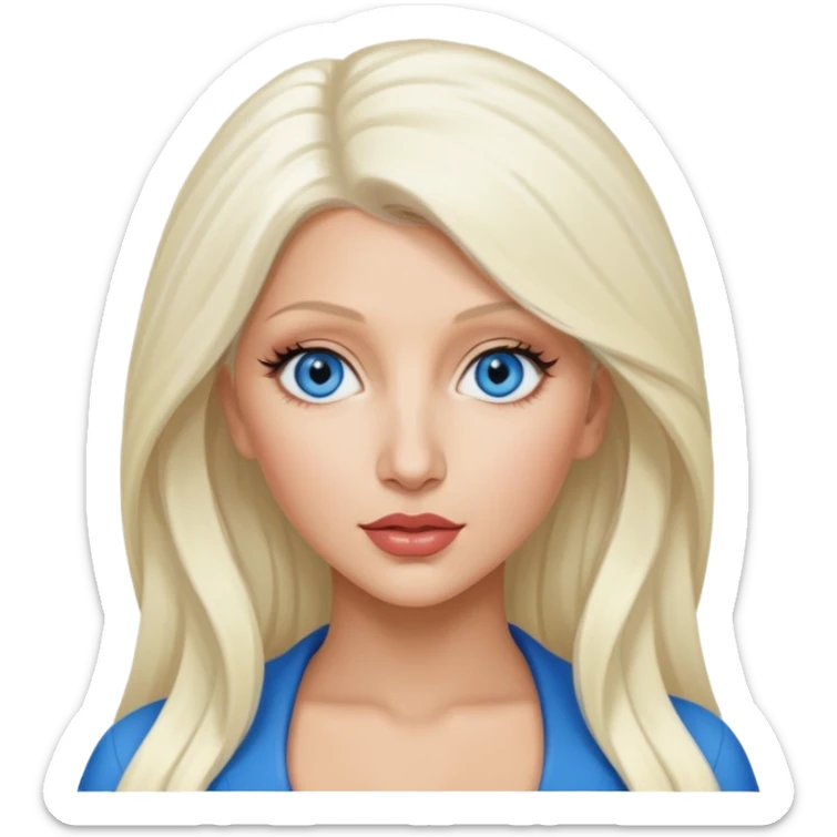 Christina Aguilera with blue eyes, long  platinum blonde hair sticker