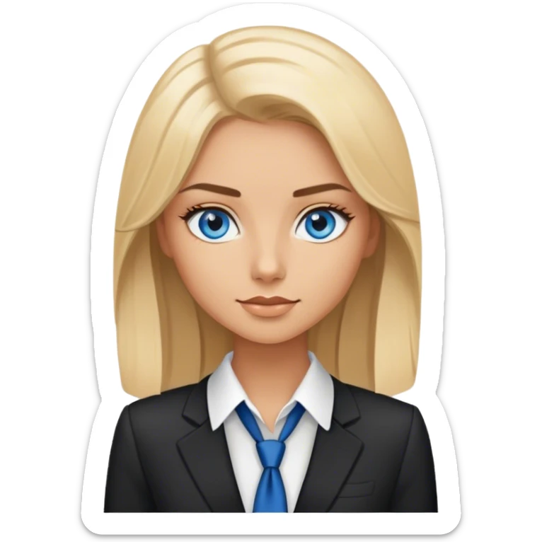 A blond girl blue eyes, Business Outfit, wearing black high heels  sticker