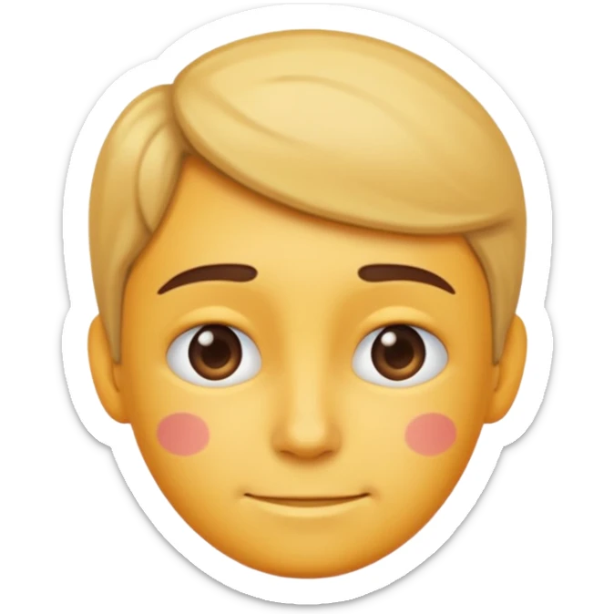 mix of these two 🥺☺️ but make it classic emoji not woman or man face and without hearts and a little bit sad but still smile sticker