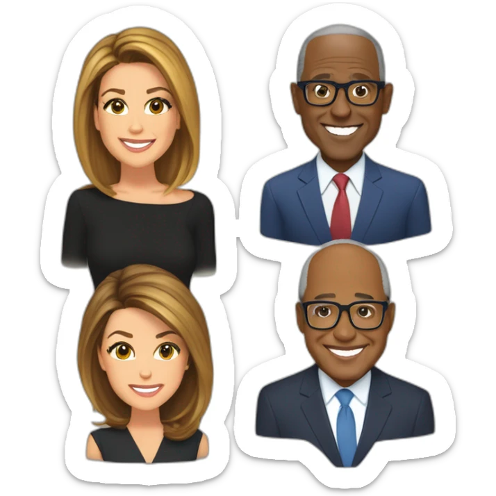 heads of Savannah Guthrie, Hoda Kotb, Al Roker, and Craig Melvin sticker
