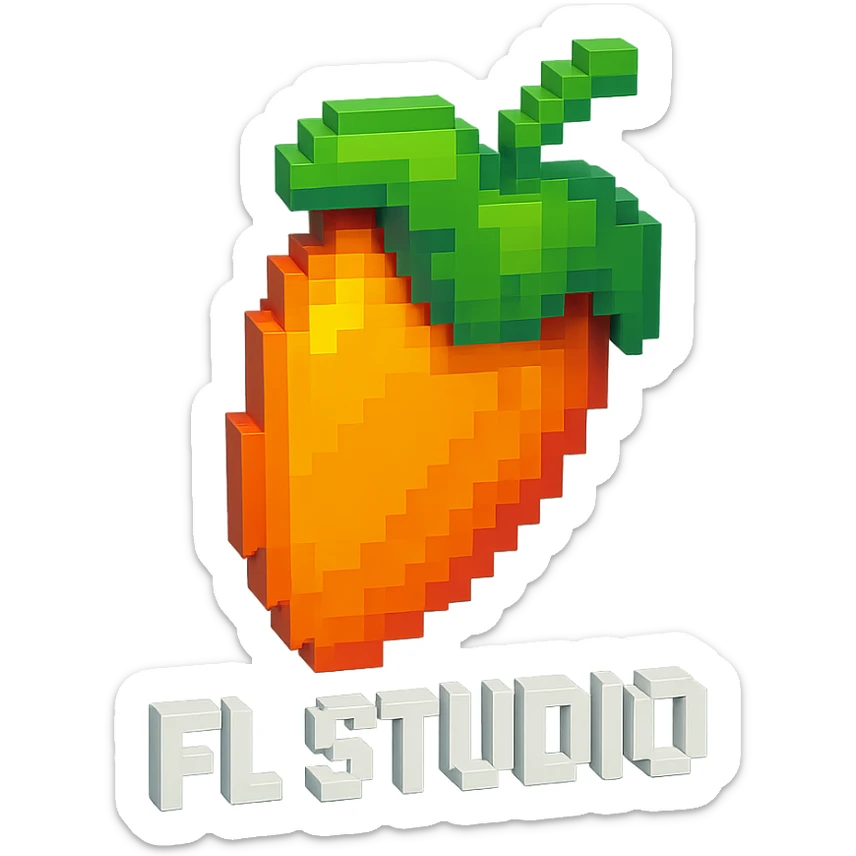 FL Studio logo, voxel style sticker